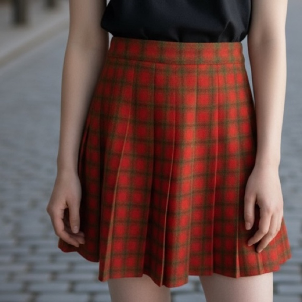 Abercrombie & Fitch vintage Y2k Plaid Schoolgirl Academia Mini Skirt NEW sz M/6 - Picture 1 of 14